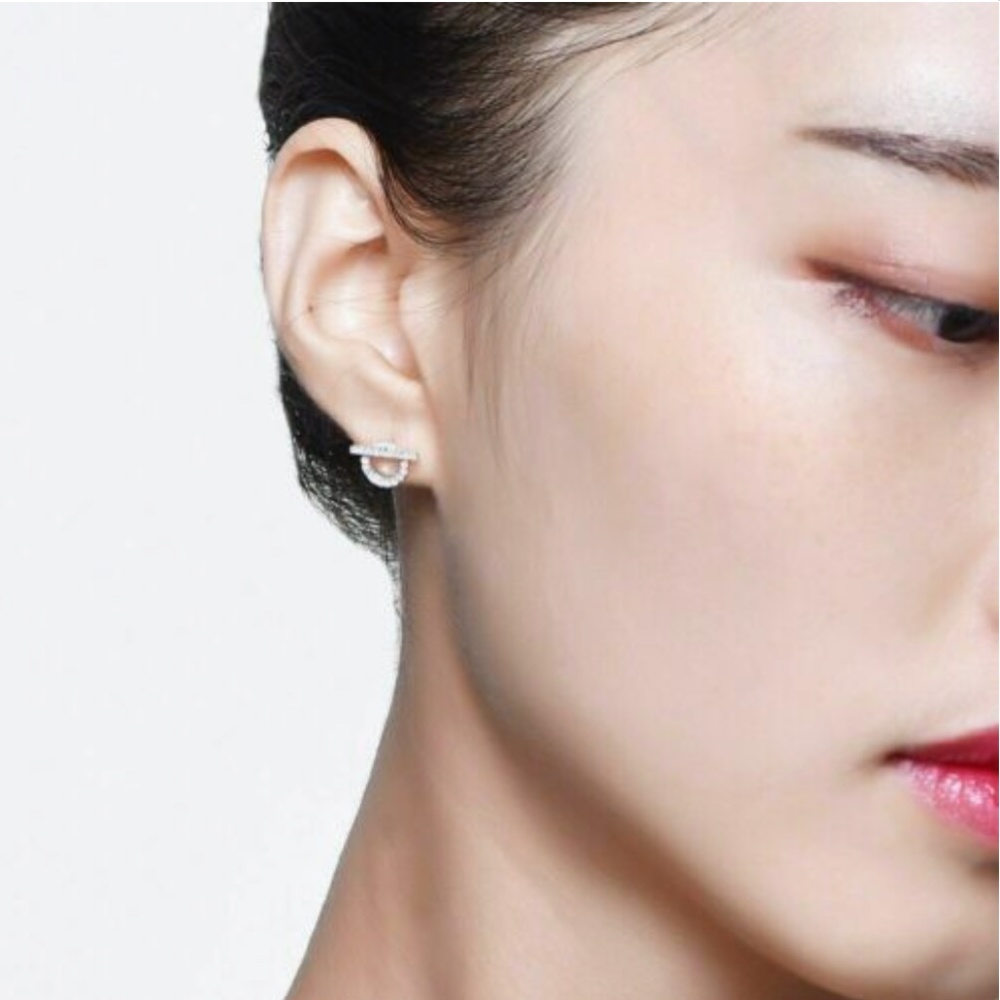 1.0 Ct Sterling Silver Round Cut Diamond Earrings - Picture 5 of 5